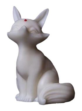 象牙果狐狸浮雕九尾狐可爱动物茶宠鱼缸造景汽车摆件工艺品送礼品