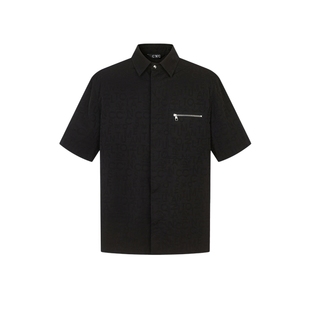 CNC男装奥莱字母满印短袖休闲服男款春夏高端品质衬衫夹克外套