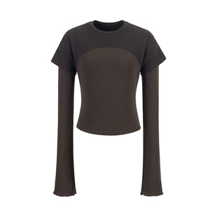 无以幻象 x 陈太太CHENTAITAI 假两件喇叭长袖T