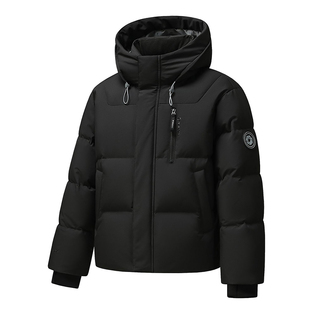 王一博同款鸭鸭羽绒服男冬季短款2025新款连帽加厚情侣红色外套女