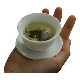 德化陶瓷【单盖碗满65ml纯白亮白】羊脂玉瓷透明釉 知心 三才迷你