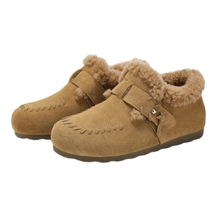 millies妙丽全包勃肯棉鞋女毛毛鞋2025冬季新款全包加绒防滑包跟