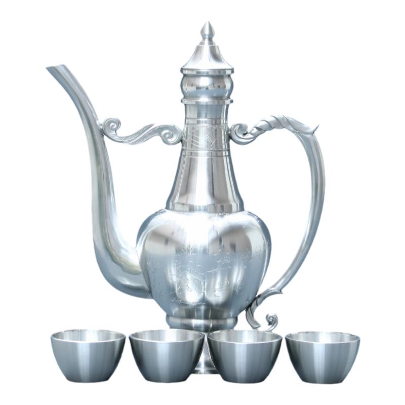 壹品金藝 純錫酒壺酒具套裝家用錫器錫制品仿古中式白酒 大祥云