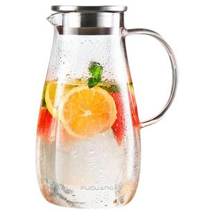 富光凉水壶玻璃加厚耐热高温家用冰箱冷水壶套装凉白开大容量水杯