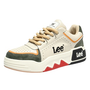 Lee男鞋秋冬款2025新款休闲运动板鞋男款厚底增高面包鞋复古鞋子