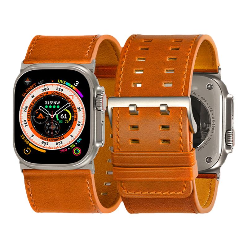 美国Tefeca适用iwatch9苹果/Apple手表带牛皮Ultra S8 S9 S10