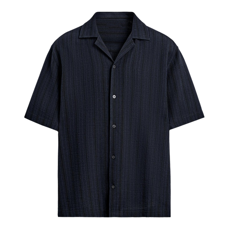 柜329！ZA春夏新品 男装 宽松几何图案提花短袖休闲衬衫 4187152