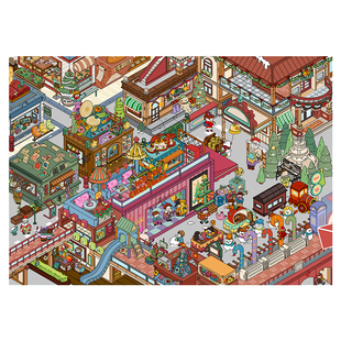 纸次方28.0+29.0造景贴纸一人食系列特油亮膜圣诞街区高难度微缩场景3D立体小屋贴画手工diy玩具女孩圣诞礼物