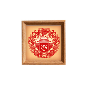 中国风特色非遗文化剪纸灯箱相框家居摆件小夜灯国风氛围装饰画框