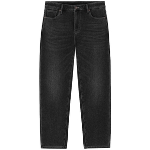 热风男士加绒牛仔裤2025年冬季新款保暖长裤直筒锥型通勤舒适长裤