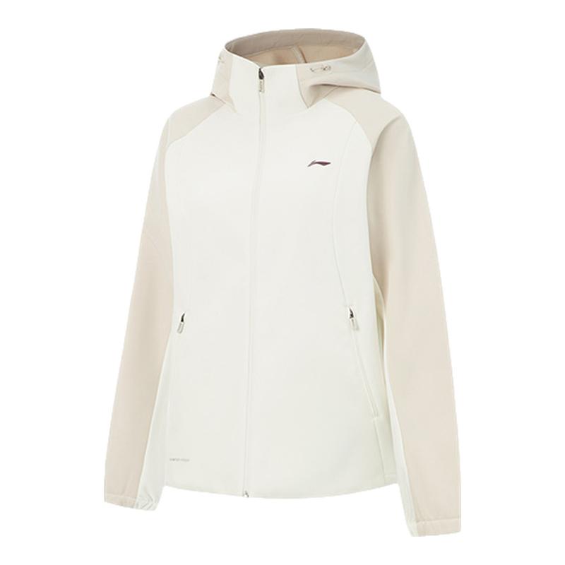 李宁运动风衣女士2025秋冬季新款商场同款连帽防风保暖加绒外套女