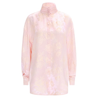 马凯杏花提花点钻立领衬衫半裙