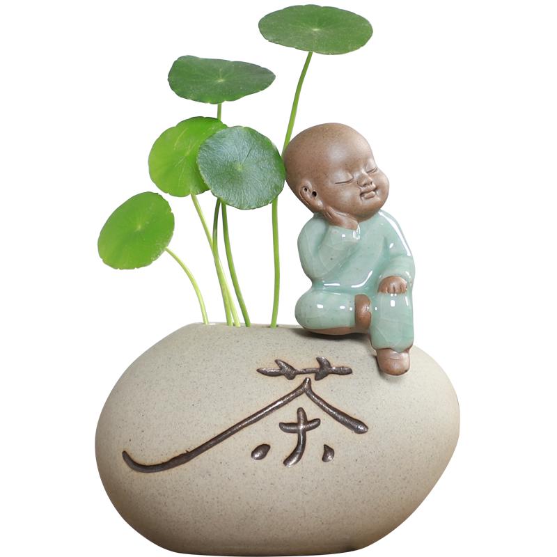 陶瓷水培文艺茶具鱼缸造景小花盆