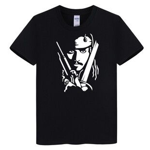 加勒比海盗5死无对证周边 杰克船长 约翰尼德普短袖T恤半袖冒险