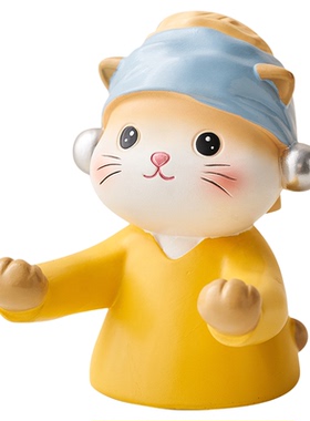 可爱猫咪多功能手机支架办公室桌面装饰工位眼镜支架摆件生日礼物