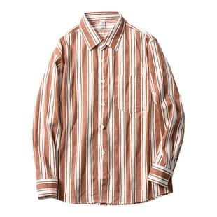 腔调十足!色织条纹!秋季男士时尚尖领宽松百搭休闲长袖衬衫衬衣