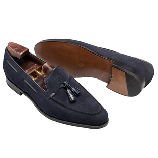 意大利Enzo Bonafe手工缝制休闲皮鞋 Tassels loaferr 流苏乐福鞋