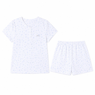 Yanxcosy新款夏季韩系甜美碎花短袖睡衣女纯棉家居服套装可外穿