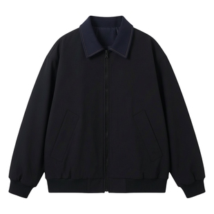 男士假两件工装休闲美式外套男款2026新款春季飞行夹克男大码男装