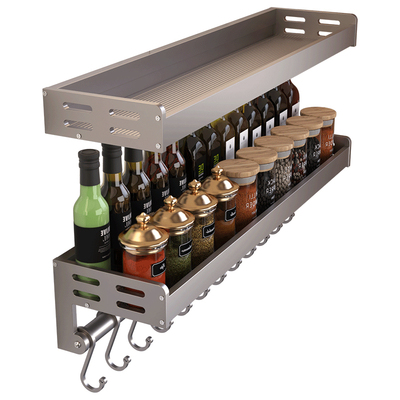 枪灰壁挂式厨房置物架