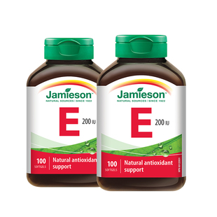 Jamieson健美生维生素e天然维e胶囊淡痘印维他命e美肌ve100粒*2