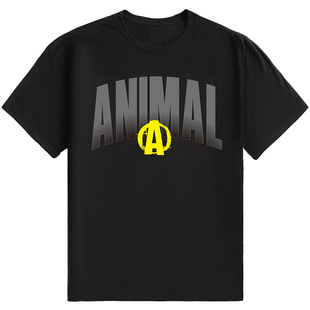 环球野兽新款T恤撸铁健身收袖口运动美式肌肉男牢笼赛ANIMAL短袖