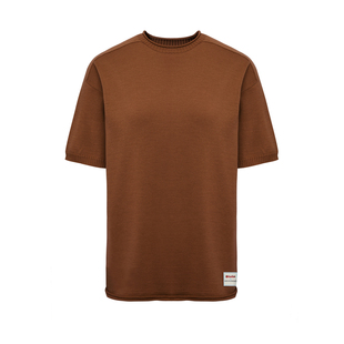 【Bielo合作系列】IIIVIVINIKO冬季新款宽松羊毛针织短袖T恤女