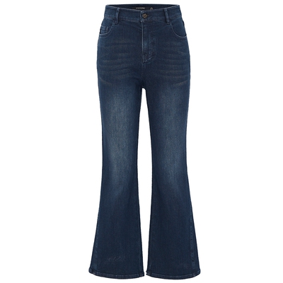 马天奴蓝色棉质时尚喇叭牛仔裤