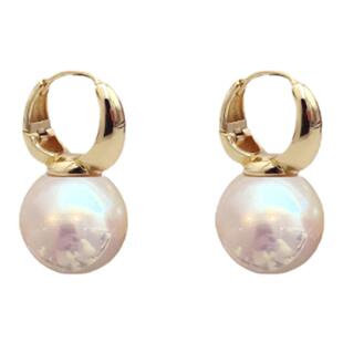 马凡舒同款大珍珠耳环女纯银小众设计高级感耳坠耳扣耳钉秋冬耳饰