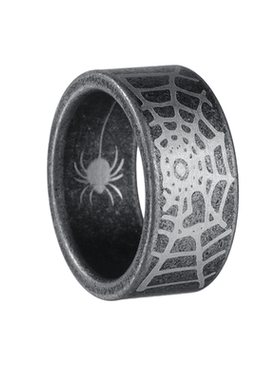 狩猎-古法钛钢宽版戒指欧美男潮