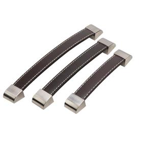 包邮棕色皮革拉手现代简约抽屉橱柜衣柜酒柜礼盒酒盒梳妆台门把手