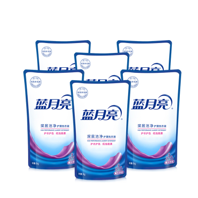 蓝月亮洗衣液补充装套餐家庭装深层洁净官方正品1kgx6袋薰衣草香