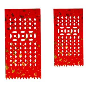 传统门贴】2026马年门贴利是钱老款过年大门贴纸打孔红色挂钱吊钱