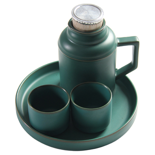 冷水壶家用陶瓷耐高温凉杯老式复古晾凉水壶套装带托盘开水凉水壶
