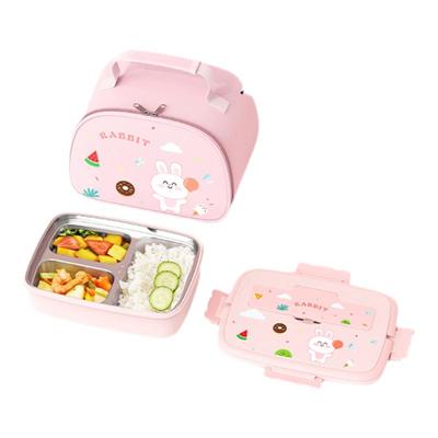 三格316钢小学生不锈钢保温饭盒