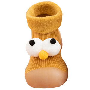 秋冬季婴儿地板袜防滑软底卡通宝宝袜子儿童加绒加厚防凉学步袜鞋