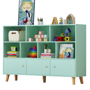 书架简约现代置物架落地客厅格子柜储物柜收纳小型文件柜带腿书柜