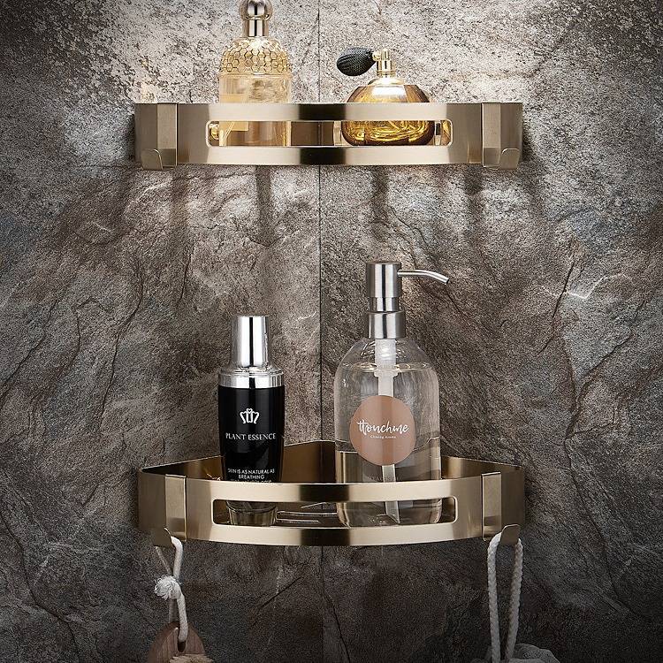 欧式转角三角蓝304不锈钢卫生间网篮浴室挂件置物收纳架化妆品架