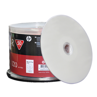 HP惠普 铼德可打印DVD-R16X 4.7GB 50P桶装空白刻录光盘DVD打印盘
