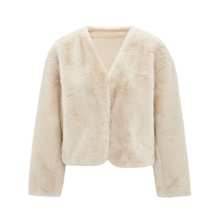 马天奴女装冬款仿貂环保皮草金貂绒外套短款小个子保暖轻奢贵气