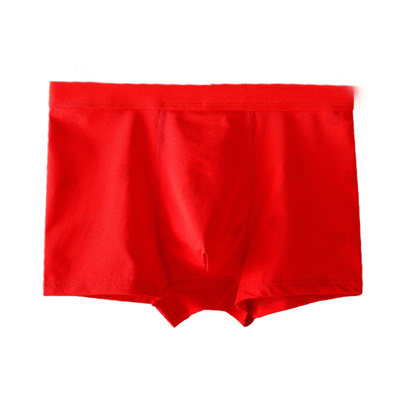 中老年男大红纯棉平角裤