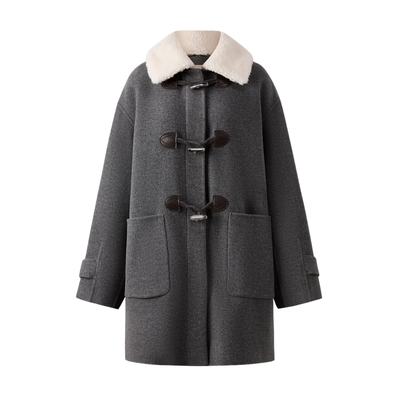 ELAND毛呢外套可拆卸毛领