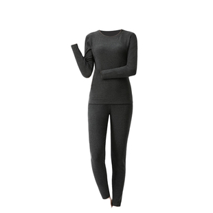 犇业秋冬女士双面磨毛圆领保暖内衣套装修身加厚秋衣秋裤E121