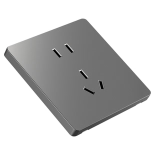 国际电工86型暗装墙壁大板白色家用一开五孔电源多孔开关插座面板