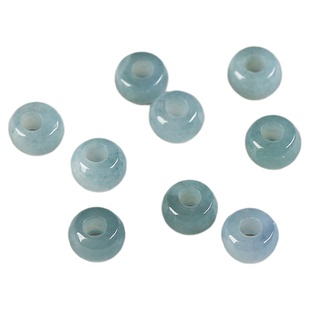 甄选天然A货冰种蓝水翡翠大孔散珠子手串珠算盘隔珠男女手工手链