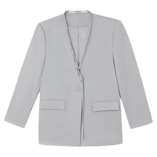 PAPERLLL辛间马甲西装外套两件套女春秋无领设计西服上衣休闲套装