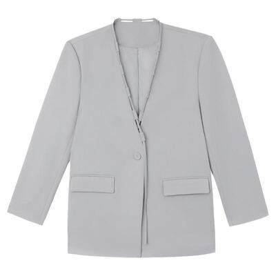 PAPERLLL辛间马甲西装外套两件套女春秋无领设计西服上衣休闲套装