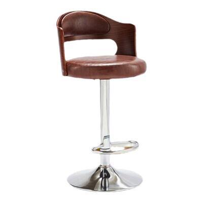 实木吧台凳子升降靠背高脚凳