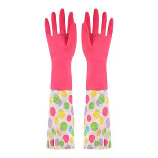 妙洁厚绒冬季手套保暖加厚无味加绒防水手套乳胶家务洗碗洗车手套