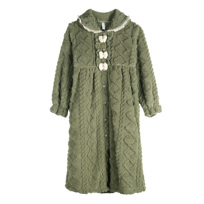 秋冬季女士加厚法兰绒睡裙